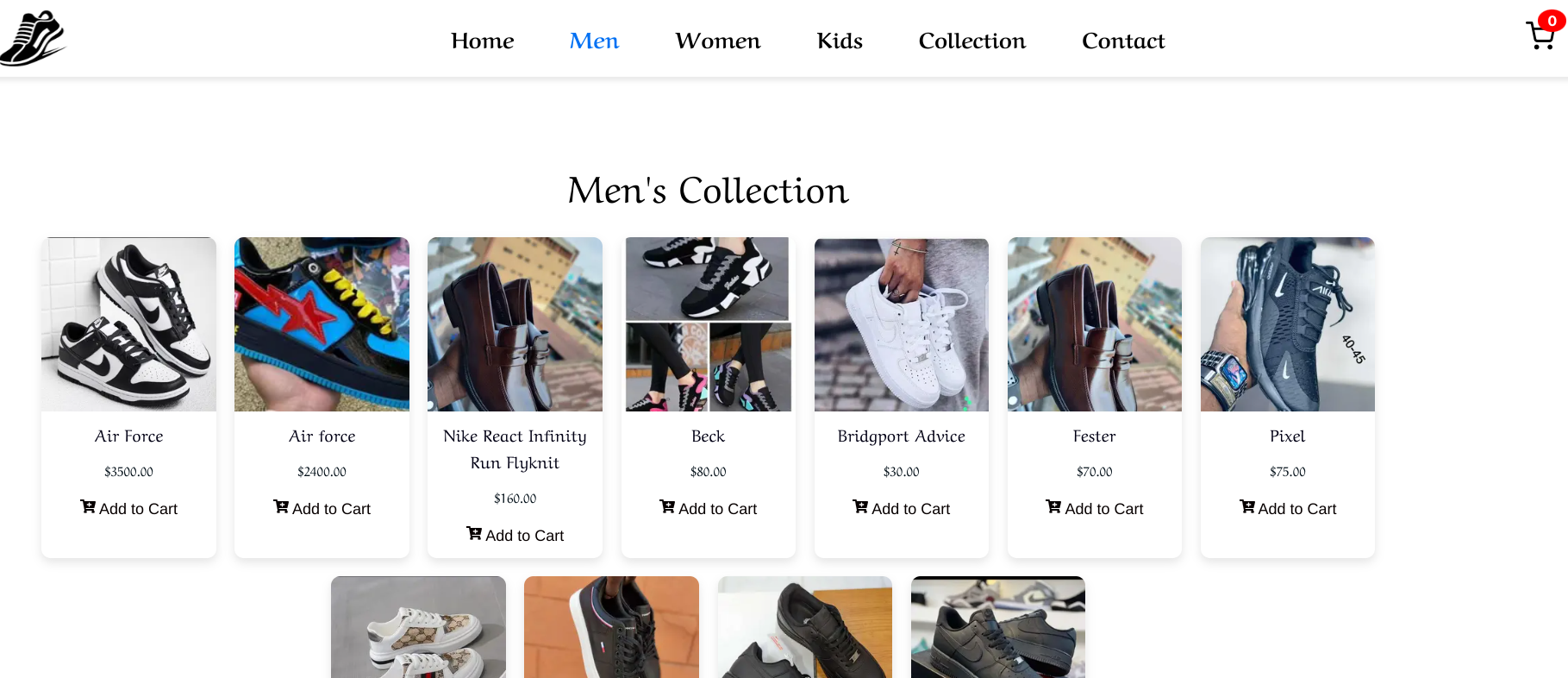 Shoe-commerce Website